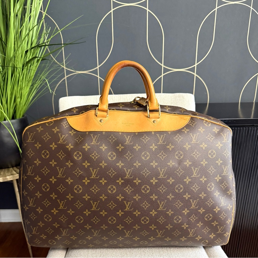 Authentic Louis Vuitton Alizé travel bag M41393 brown monogram LV canvas unisex - Picture 2 of 16